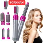 5 IN 1 Hair Dryer Brush, Detachable Blow Dryer Brush Set, Negative Ionic Hot Air Brush, Hair Styling Tool Set, Round Hot Air Straightener Brush Volumizer,Thermal Brush,Air Curler Wand