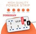 High-Quality 5m Power Strip with 4 AC Outlets & 4 Fast Charging USB Ports