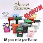 The image displays a set of "Smart Collection" brand perfumes, offered as an 18-piece mixed lot - Image 7