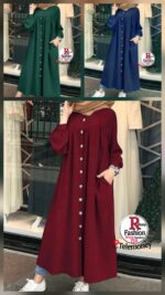 Western Fashion Maroon Color Turkis Gown Ladoes Long kurti Dubai Cherry Georgette Fabric Clothing for Girls - Image 5