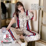 Womens Silk Satin Pajamas Set Button Down 2 Piece Pjs Short Sleeve Long Pants Sleepwear Lounge Set 2025. - Image 8