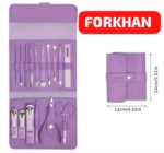 Nail Clippers Set, 16pcs Manicure & Pedicure Tools, Stainless Steel Nail Cutter Kit for men and women, with Leather Bag, Travel Grooming Kit for Facial, Cuticle and Nail Care - Image 3