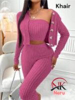 Tcremisa Women's Rib 2 Piece Set Stretch Long Sleeve Off Shoulder Crop Top and Wide Leg Long Pant Suits Fall Outfits - Image 6