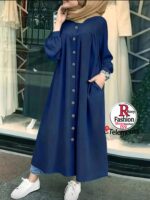 Western Fashion Maroon Color Turkis Gown Ladoes Long kurti Dubai Cherry Georgette Fabric Clothing for Girls - Image 3