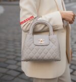 Elegant Quilted Mini Handbag with Signature Gold-Tone Clasp - Image 3