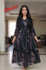 Gentle Fresh Sweet Blue v Women's Slim-Fit Midi Dress with Collar Pleated Nipped Waist 2026 New Year - Image 9