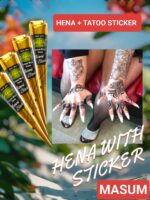 Henna Sticker Mehndi Bridal Tattoo Design Waterproof Full Hand Stencils Reusable 1 Pair = 2 Pieces - Image 5