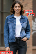 Girls Denim Jacket Denim Blue Jean Jacket - Image 6