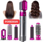 5 IN 1 Hair Dryer Brush, Detachable Blow Dryer Brush Set, Negative Ionic Hot Air Brush, Hair Styling Tool Set, Round Hot Air Straightener Brush Volumizer,Thermal Brush,Air Curler Wand - Image 3