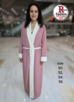 MQ080 Independence Station Middle East Abaya Color-Block Coat, Dubai Arabian Chiffon Dress, Solid Color Robe - Image 8