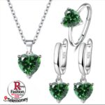 925 Sterling Silver Jewelry Sets For Women Heart Zircon Ring Earrings Necklace Wedding Bridal Elegant Christmas - Image 2