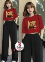 Unique Love Printed Crop Top Round Neck Half Sleeves Casual Cotton Crop Top T Shirt For Girls Women And Ladies - Image 6