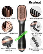 Fast Hair Straight: Negative Ion Protection 1-in-3 Hair Dryer Brush Overheated Heated Lightweight Hair Straightening Tool - Image 4