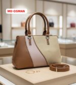 Fashion Color Matching Simple Style PU Handbag Casual Shoulder Bag - Image 4