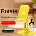 Tablet Stand For Desk Folding Aluminium Alloy Tabletop Holder Phone Automobile Cradles For Hotel Desktop Travel With Charge Port-Yellow - Image 2