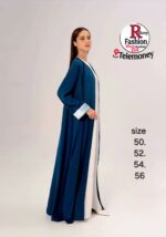 MQ080 Independence Station Middle East Abaya Color-Block Coat, Dubai Arabian Chiffon Dress, Solid Color Robe - Image 3
