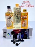 This image displays a 4-in-1 combo of skincare products and earphones. - Image 5