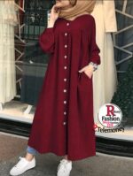 Western Fashion Maroon Color Turkis Gown Ladoes Long kurti Dubai Cherry Georgette Fabric Clothing for Girls - Image 2