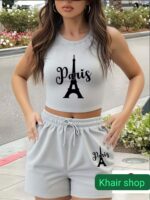 Paris France Eiffel Tower Souvenir Tank Top Tee Shirt Women Brisco Brands S - Image 5
