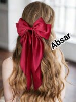 Big bow hairpin red clip headband hair rope female headband super fairy net red hairpin black hair accessories on the back of the head - Image 14