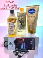 This image displays a 4-in-1 combo of skincare products and earphones. - Image 6