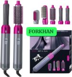 5 IN 1 Hair Dryer Brush, Detachable Blow Dryer Brush Set, Negative Ionic Hot Air Brush, Hair Styling Tool Set, Round Hot Air Straightener Brush Volumizer,Thermal Brush,Air Curler Wand - Image 5