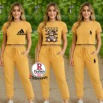 Women's 2-Piece Printed Crop Top & Jogger Co-Ord Set. - Image 2