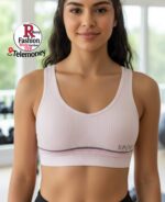 UOKAN Seamless Ribbed Sports Bra with "SPORT" Lettering - Image 3