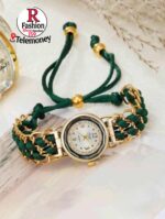 Stylish Women's Crystal Bracelet Watch with Adjustable Braided Strap - Image 3