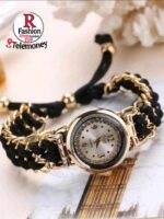 Stylish Women's Crystal Bracelet Watch with Adjustable Braided Strap - Image 4