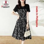 Women's Short Sleeve Floral Print Midi Dress with Side-Tie Detail - Image 3