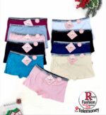 Premium Women's Soft Cotton Lace Trim Boyshort Panty Set(12pc)
