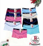 Premium Women's Soft Cotton Lace Trim Boyshort Panty Set(12pc) - Image 4