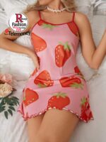 Sleeveless Short Night Dress - Attractive Printed Lingerie - Image 5