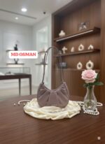 Premium Ruched Half-Moon Handbag with Long Strap