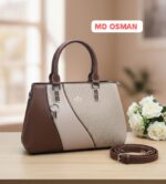 Textured Leather Top-Handle Satchel with Crossbody Strap - Image 10