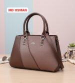 Textured Leather Top-Handle Satchel with Crossbody Strap - Image 12