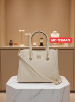 Textured Leather Top-Handle Satchel with Crossbody Strap - Image 14