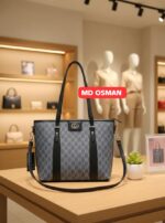 Textured Leather Top-Handle Satchel with Crossbody Strap - Image 4