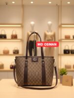 Textured Leather Top-Handle Satchel with Crossbody Strap - Image 6