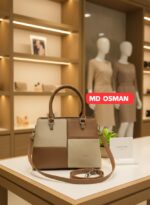 Textured Leather Top-Handle Satchel with Crossbody Strap - Image 7