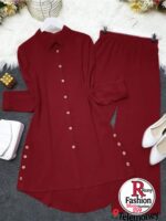 Elegant 2-Piece Linen-Style Modest Co-Ord Set – Wrap Tie Top & A-Line Maxi Skirt - Image 8