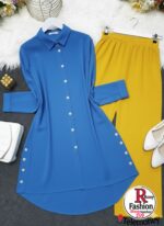 Elegant 2-Piece Linen-Style Modest Co-Ord Set – Wrap Tie Top & A-Line Maxi Skirt - Image 10