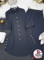 Elegant 2-Piece Linen-Style Modest Co-Ord Set – Wrap Tie Top & A-Line Maxi Skirt - Image 11