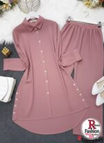 Elegant 2-Piece Linen-Style Modest Co-Ord Set – Wrap Tie Top & A-Line Maxi Skirt - Image 6