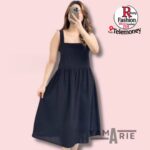 Yam Marie Square Neck Sleeveless Midi Dress – Casual Summer A-Line Smocked Waist Dress - Image 3