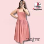 Yam Marie Square Neck Sleeveless Midi Dress – Casual Summer A-Line Smocked Waist Dress - Image 6