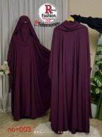 Rony Fashion French Khimar & Abaya Set (No. 003) – Premium Flowy Niqab-Style Modest Hijab Outfit