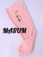 Microfiber Rapid-Dry Hair Turban Towel – Ultra-Absorbent Magic Hair Wrap with Button Closure (Pink Lemon Edition) - Image 2