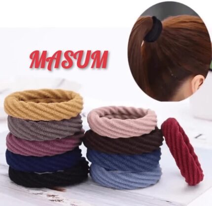 Seamless Cotton Stretch Hair Ties – No-Damage Elastic Ponytail Holders for Women, Kids, and Toddlers (Multi-Color Pack)